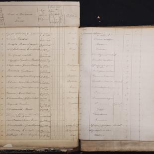 Scan van een bladzijde van een doodsoorzakenregister uit 1876, Lier. Bron: Stadsarchief Lier, inventarisnummer onbekend.
