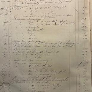 Een pagina uit het Antwerpse besteedboek van verlaten jongens, met informatie over de moederloze Henricus Philips, die vier maanden na zijn geboorte werd besteed bij Jan Baptist Van Wanghe te Onze-Lieve-Vrouw-Tielt.