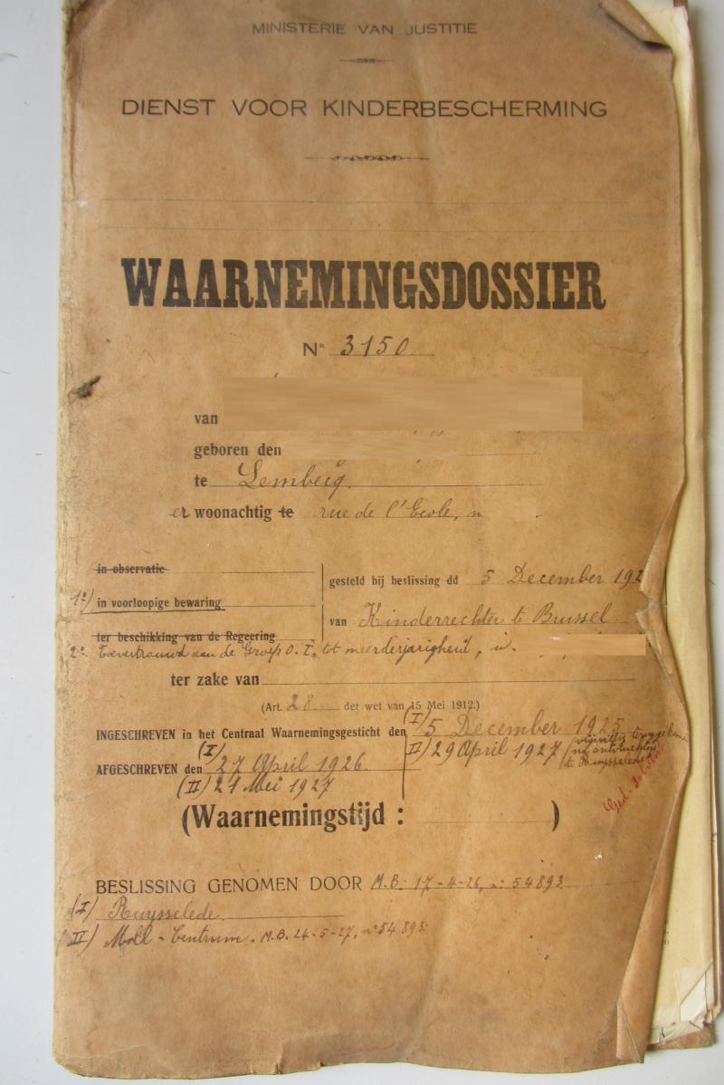 Voorbeeld van een dossier uit het Rijksweldadigheidsgesticht